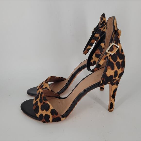 Joie Leopard Print Jaclyn Ankle Strap Heels 10 - Picture 3 of 13